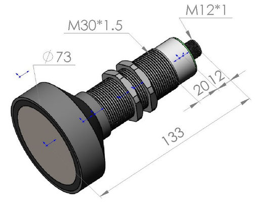 300-6000mm 65Khz Nickel Plated Brass Ultrasonic Level Sensor